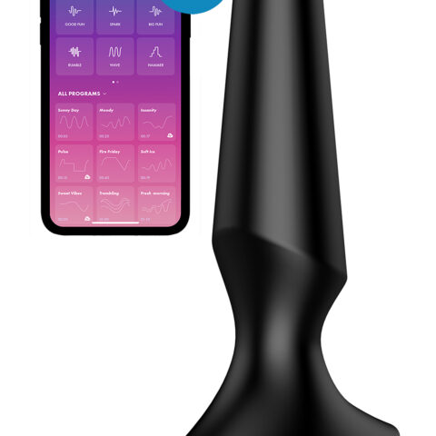 Анальна пробка з функцією керування зі смартфона Satisfyer Plug-Ilicious, чорний