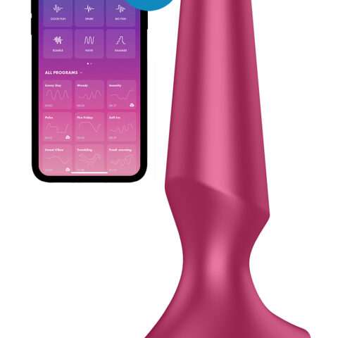 Анальна пробка з функцією керування зі смартфона Satisfyer Plug-ilicious 2, бордовий