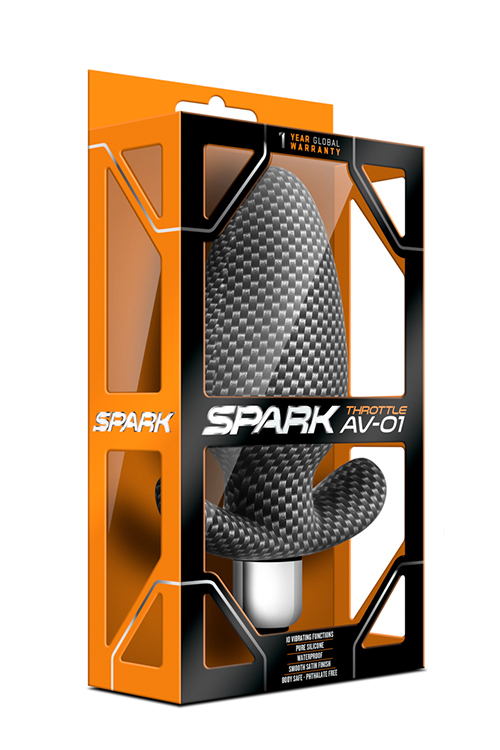 Анальна пробка з вібрацією 3 в 1 BLUSH SPARK THROTTLE AV-01 CARBON FIBER - Зображення 2