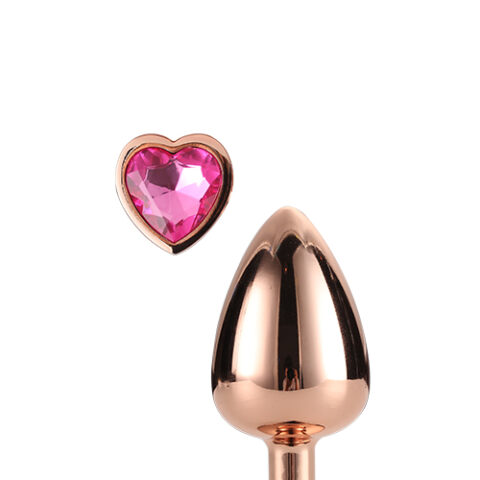 Dt21789 анальна пробка з серцем GLEAMING LOVE ROSE GOLD PLUG SMALL
