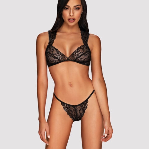 Комплект мереживної білизни Obsessive Elisetta set Black L / XL