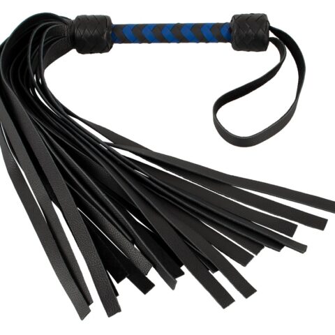 Флогер шкіряний ZADO TOOLS Leather Flogger із плетеною ручкою, чорно-синій