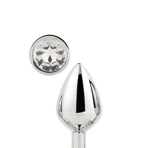 Dt21785 анальна пробка з каменем GLEAMING LOVE SILVER PLUG SMALL