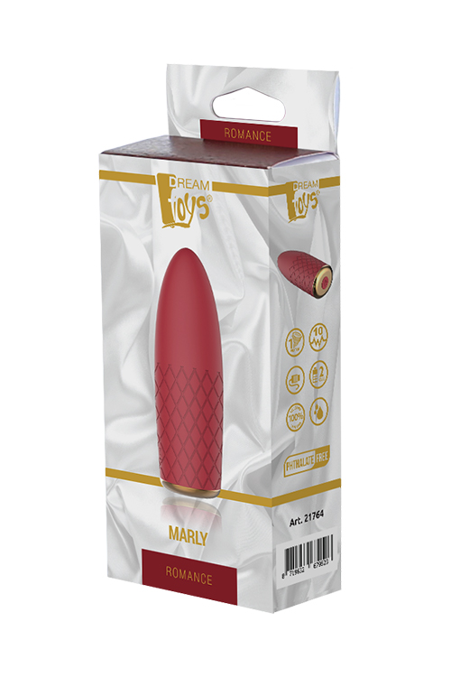 Компактний вібромасажер з рельєфною поверхнею Dream Toys Marly, бордовий, 11 х 4 см - Зображення 2