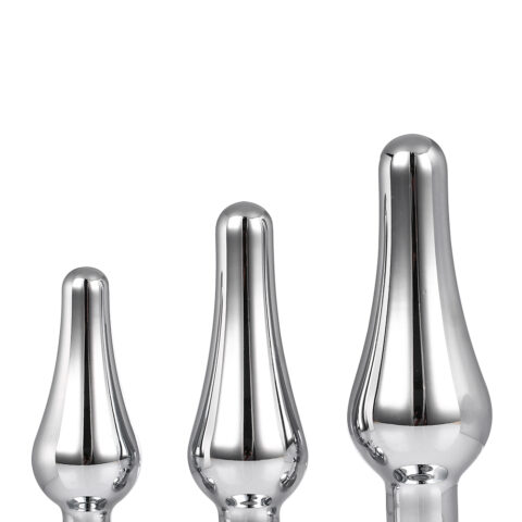 DT21874 набір анальних пробок конічної форми Dream Toys GLEAMING LOVE PLEASURE SET SILVER