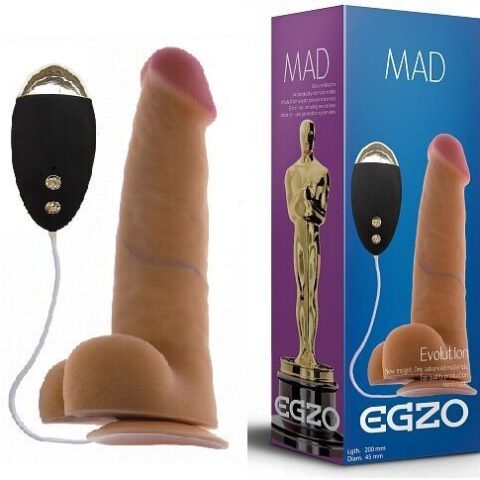 Вібратор на присосці EGZO MAD Ciberskin Amorous Lovery з дротовим пультом управління