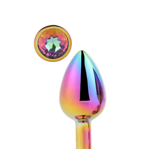 Dt21782 Райдужна анальна пробка GLEAMING LOVE MULTICOLOUR PLUG MEDIUM