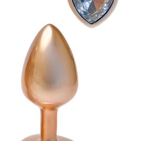 Алюмінієва анальна пробка Dream Toys GLEAMING LOVE з декоративним каменем, М
