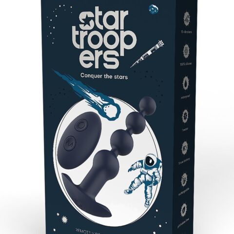 Анальна ялинка з вібрацією Dream Тoys Startroopers Apollo на пульті керування, чорна