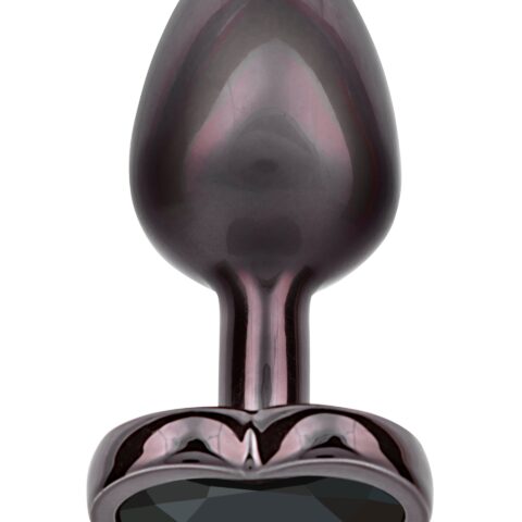 Анальна пробка CalExotics Diamond Heart Plug Small, чорна, 5,7 × 3,2 см