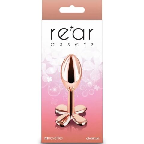 Анальна пробка металева NS Novelties Rear Assets Clover, золотий