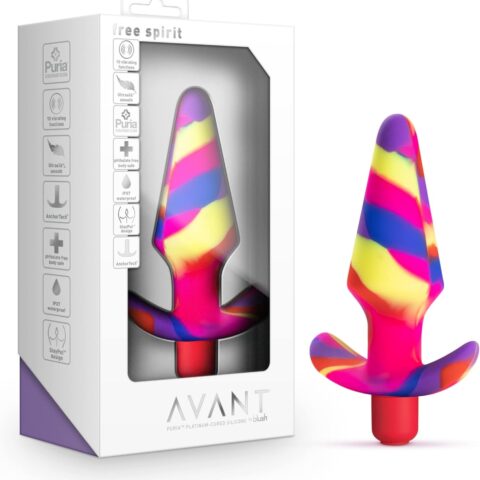 Анальна пробка конусоподібна з вібрацією Blush Avant різнокольорова