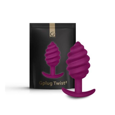 Анальна пробка рельєфна Gvibe Gplug Twist 2 фіолетова, 10.5 х 3.9 см