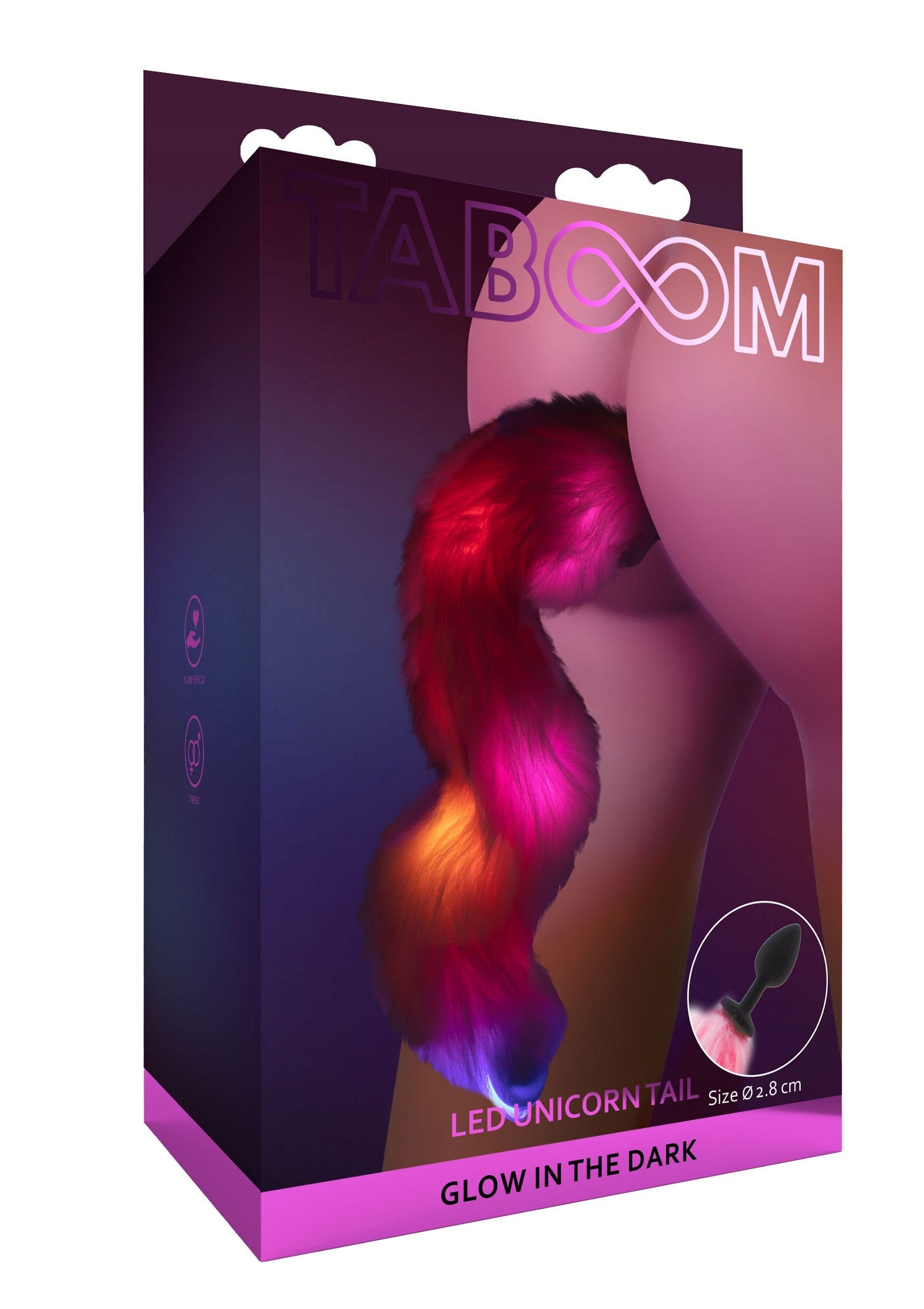 Анальна пробка з хвостом та підсвічуванням Taboom Unicorn Tail & Buttplug LED