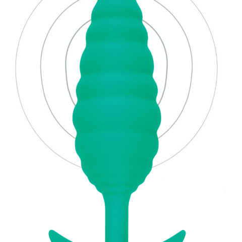 Анальна пробка з вібрацією, рельєфна B-VIBE-TEXTURE PLUG TWIST, зелена