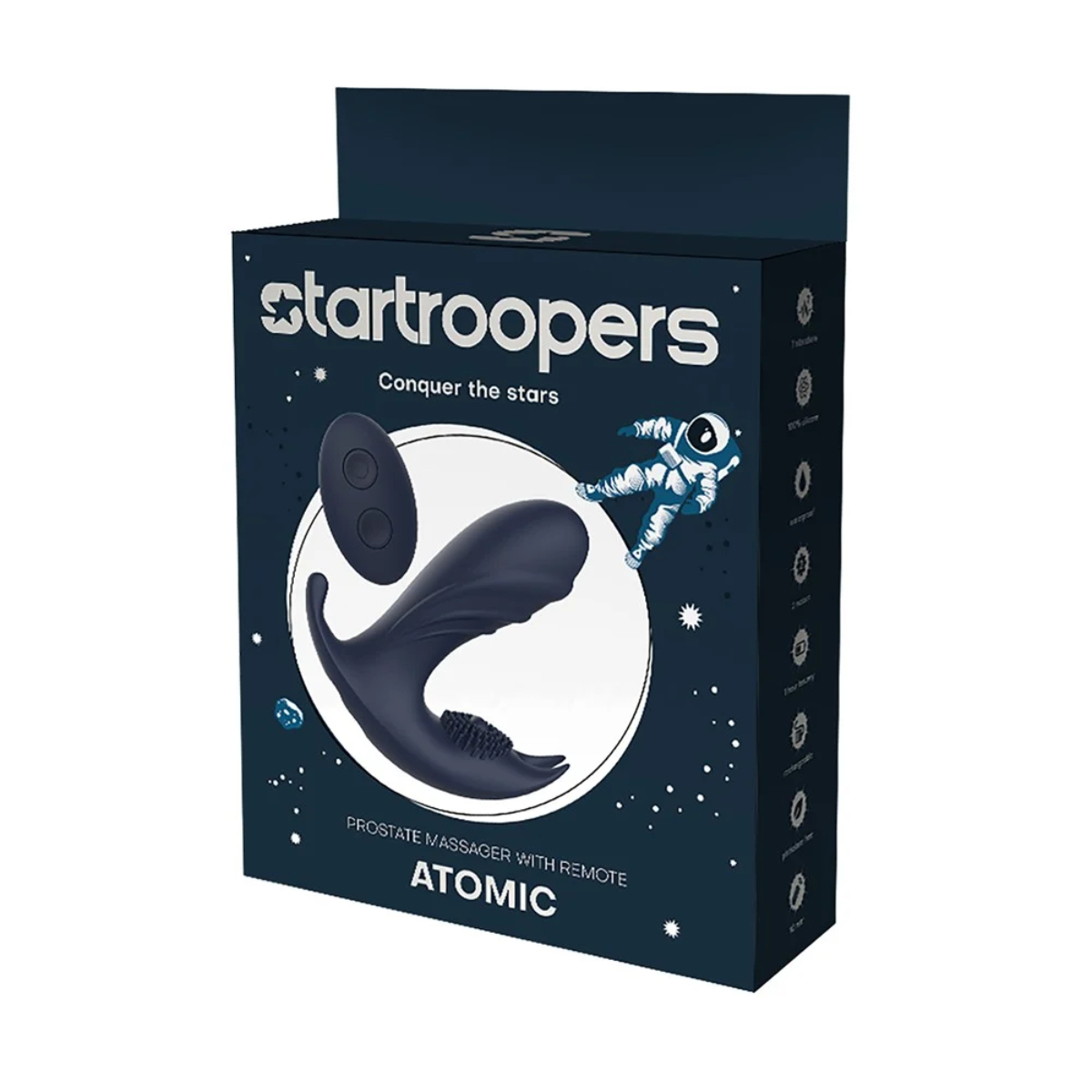 Анатомічний масажер простати з вібрацією Dream Toys Startroopers, синій, 12,5 см - Зображення 2