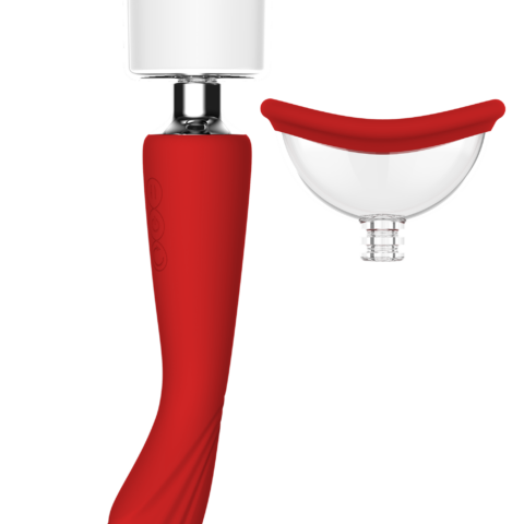 Подвійний вібратор з 2 вакуумними насадками Dream Toys RED REVOLUTION GEORGIA
