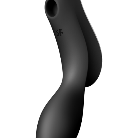 Подвійний вібратор із вакуумною стимуляцією SATISFYER CURVY TRINITY 2 чорний