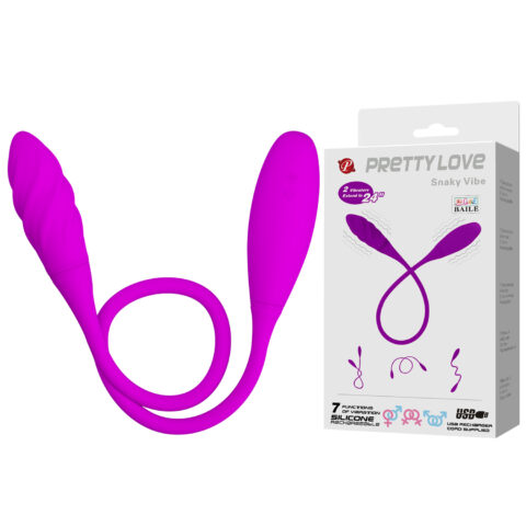 Двосторонній вібратор PRETTY LOVE Snaky Vibe, фіолетовий
