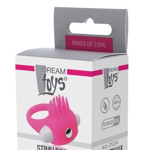 Ерекційне вібраційне кільце з вусиками Dream Toys Rings of Love рожеве