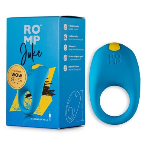 Перезаряджається вібраційне ерекційне кільце Romp Juke синє