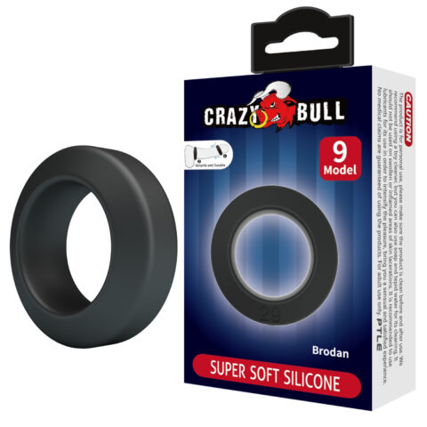 Ерекційне кільце Crazy Bull Model 9 Brodan, чорне, 5.5 х 1 см