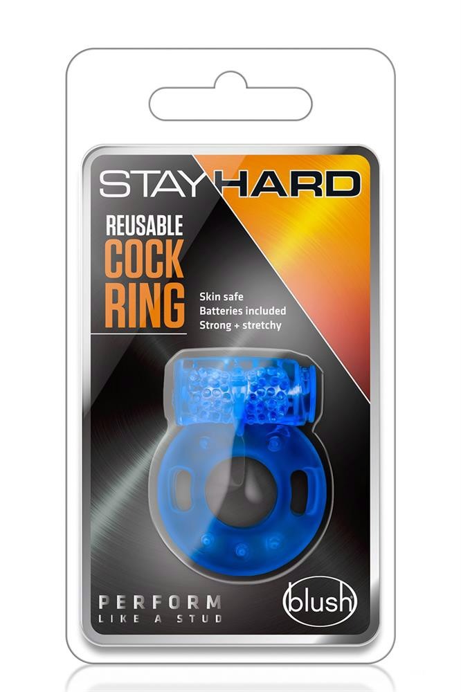 Ерекційне кільце Stay Hard синього кольору - Зображення 5