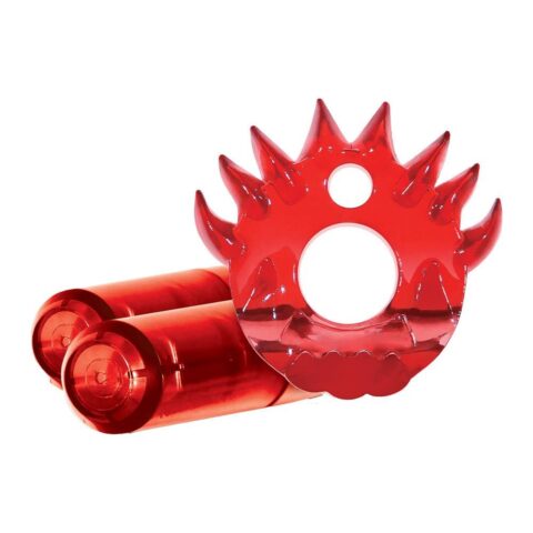 Ерекційне кільце з двома віброкулями Zero Tolerance Flame Thrower червоне, 5 см