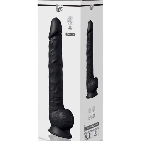Фалоімітатор гігантський реалістичний Dreamtoys Real Love на присосці з мошонкою, чорний