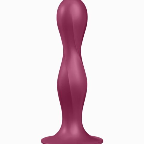 Фалоімітатор вагінально-анальний з обтяженими кульками Satisfyer Double Ball-R, бордовий