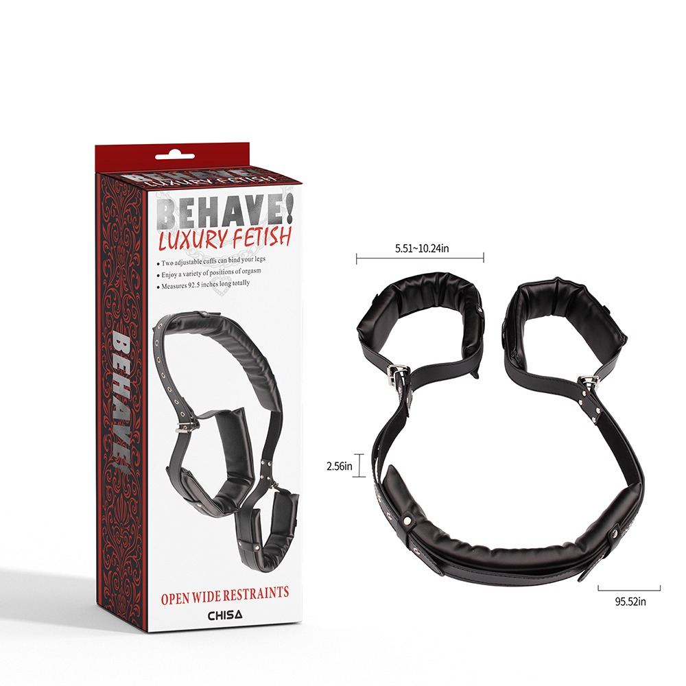 Фіксатори широкі Chisa Behave!Open Wide Restraints, чорні - Зображення 7