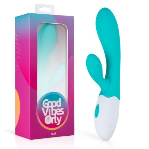 Вібратор-кролик Blis Good Vibes Only, силіконовий, блакитний, 20 см х 3.2 см
