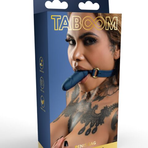Кляп-кулька у вигляді пеніса Taboom Silicone Supreme, синій