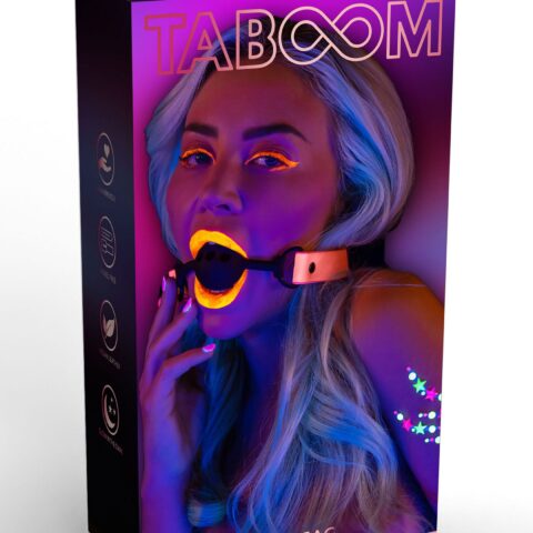 Кляп, що світиться в темряві Taboom Ball Gag, рожево-чорний