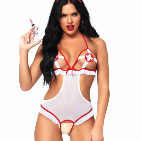 Костюм сексуальної медсестри One Size Naughty Nurse Roleplay Lingerie Set від Leg Avenue