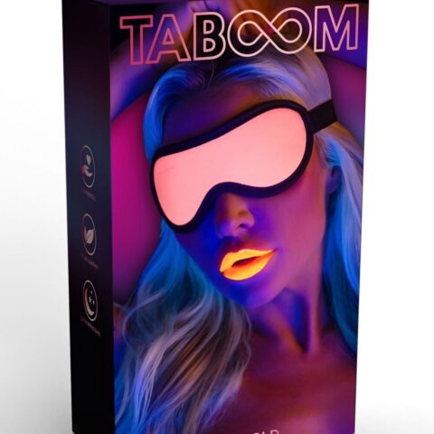 Маска на очі, що світиться у темряві Taboom Blindfold рожево-чорна