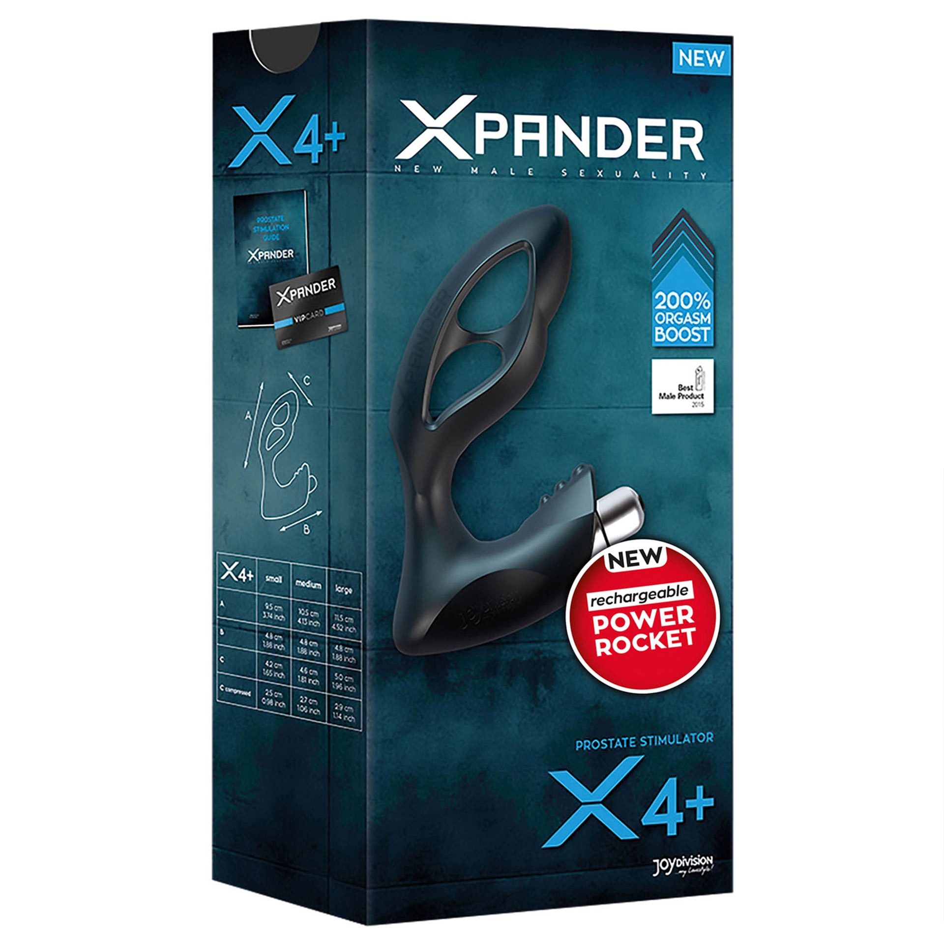 Масажер простати розмір L, XPANDER X4+ rechargeable PowerRocket чорний 11.5 см - Зображення 2
