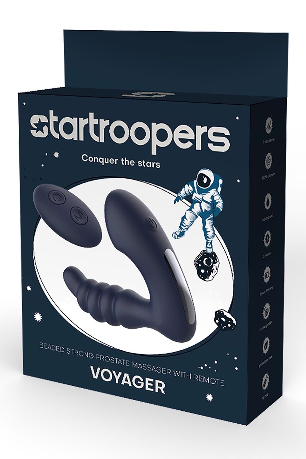 Масажер простати з вібрацією та пультом управління Dream Toys Star Troopers Voyager, чорний - Зображення 4