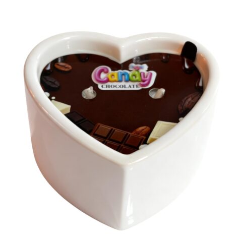 Масажна свічка з ароматом шоколаду Candy Chocolate у формі серця, 70 мл