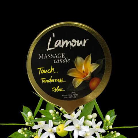 Масажна свічка L'amour Blossoming Neroli золота, 70 мл