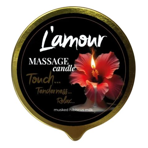 Масажна свічка L'amour Musked Hibiscus & Milk, золота, 70 мл