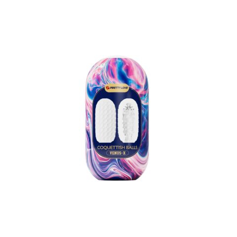 Мастурбатор хай-тек Venus-X Egg VIOLET двосторонній рельєф, білий, фіолетовий, 13.1 х 6.5 см.