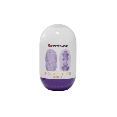 Мастурбатор міні з ребристим рельєфом Pretty Love Smooth Stripes Cupid X Egg, фіолетовий