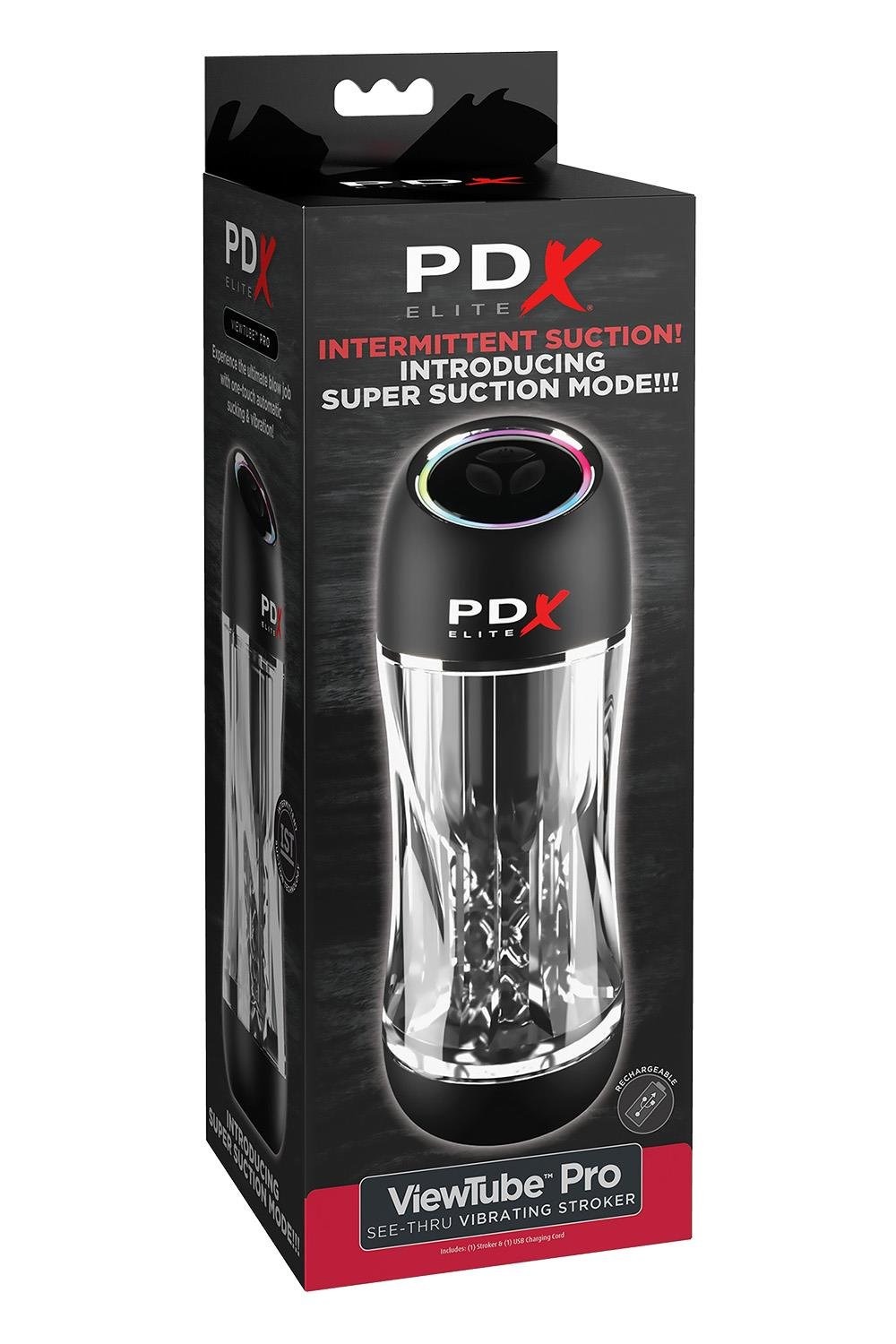 Мастурбатор Pipedream PDX Elit Viewtube Pro Clear з вібрацією та вакуумом, 23 см - Зображення 4