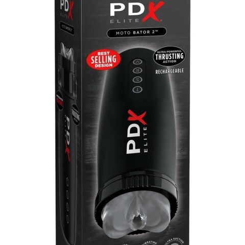 Мастурбатор Pipedream PDX Elite з вібрацією та всмоктуванням, чорний, 22 см