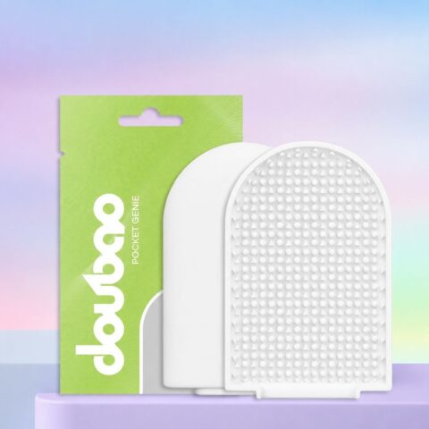Міні-мастурбатор нереалістичний DOU BAO CRYSTAL Pocket Genius з рельєфом кристала, білий, 52,5 × 81,5 × 11 мм