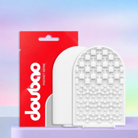 Міні-мастурбатор нереалістичний DOU BAO ICE CUBE Pocket Genius з рельєфом кубиків, білий, 52,5 × 81,5 × 11 мм