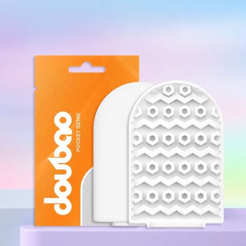 Міні-мастурбатор нереалістичний DOU BAO HONEYCOMB Pocket Genius з рельєфом сот, білий, 52,5 × 81,5 × 11 мм