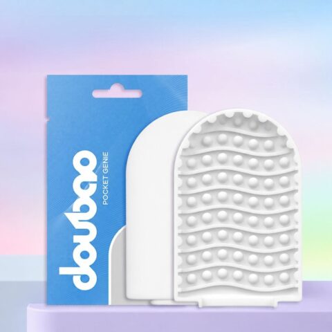 Міні-мастурбатор нереалістичний DOU BAO WAVES Pocket Genius з рельєфом хвиль, білий, 52,5 × 81,5 × 11 мм