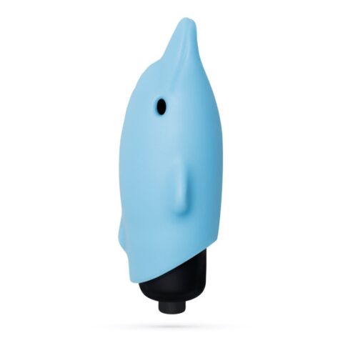 Міні-вібратор у вигляді дельфіна Crushios Dolphin з 10 швидкостями, блакитний